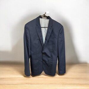 Express Men’s Blue Slim-Fit Sport Coat with Notched Lapel Size 36R